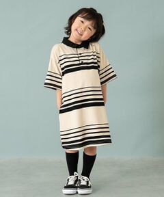 and D.petitmain / アンドディー. プティマイン ミニ丈・ひざ丈ワンピース | 【親子リンク】衿つきラガー半袖ワンピ