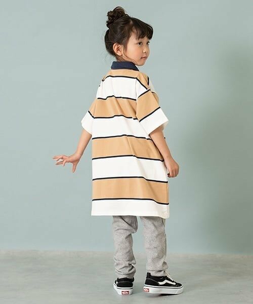 and D.petitmain / アンドディー. プティマイン ミニ丈・ひざ丈ワンピース | 【親子リンク】衿つきラガー半袖ワンピ | 詳細2