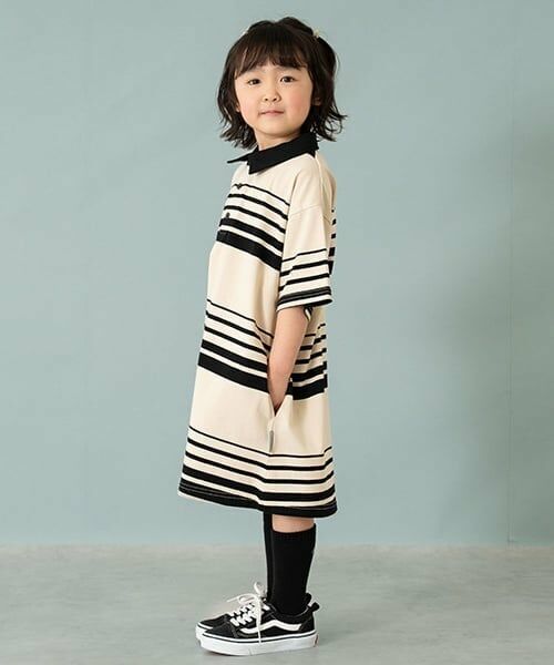 and D.petitmain / アンドディー. プティマイン ミニ丈・ひざ丈ワンピース | 【親子リンク】衿つきラガー半袖ワンピ | 詳細4