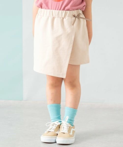and D.petitmain / アンドディー. プティマイン ショート・ハーフ・半端丈パンツ | 【綿100%】カット台形ラップキュロット | 詳細3