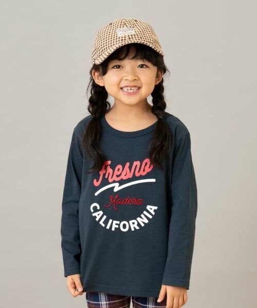 and D.petitmain / アンドディー. プティマイン Tシャツ | 【綿100】【365D.】ワンポイント刺繍ロンT（紺）