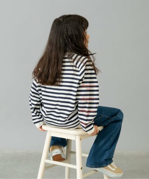 and D.petitmain / アンドディー. プティマイン Tシャツ | 【綿100】【365D.】袖プリントドルマンロンT | 詳細12