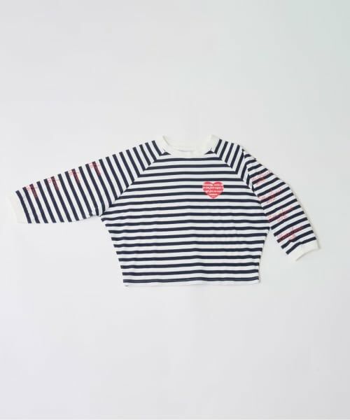 and D.petitmain / アンドディー. プティマイン Tシャツ | 【綿100】【365D.】袖プリントドルマンロンT | 詳細22