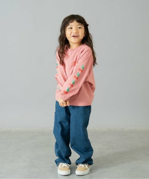 and D.petitmain / アンドディー. プティマイン Tシャツ | 【綿100】【365D.】袖プリントドルマンロンT | 詳細4