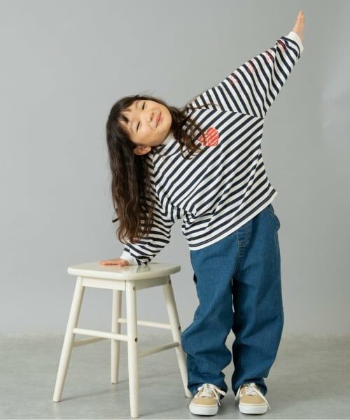 and D.petitmain / アンドディー. プティマイン Tシャツ | 【綿100】【365D.】袖プリントドルマンロンT | 詳細9