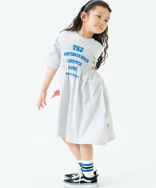 and D.petitmain / アンドディー. プティマイン ミニ丈・ひざ丈ワンピース | ロゴプリントシャーリング半袖ワンピ | 詳細13