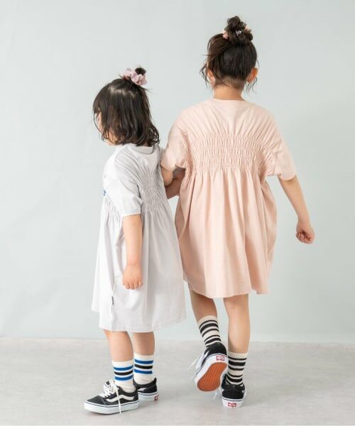 and D.petitmain / アンドディー. プティマイン ミニ丈・ひざ丈ワンピース | ロゴプリントシャーリング半袖ワンピ | 詳細17