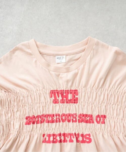 and D.petitmain / アンドディー. プティマイン ミニ丈・ひざ丈ワンピース | ロゴプリントシャーリング半袖ワンピ | 詳細18