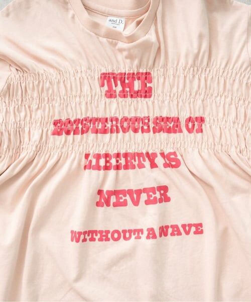 and D.petitmain / アンドディー. プティマイン ミニ丈・ひざ丈ワンピース | ロゴプリントシャーリング半袖ワンピ | 詳細20