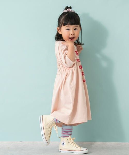 and D.petitmain / アンドディー. プティマイン ミニ丈・ひざ丈ワンピース | ロゴプリントシャーリング半袖ワンピ | 詳細9