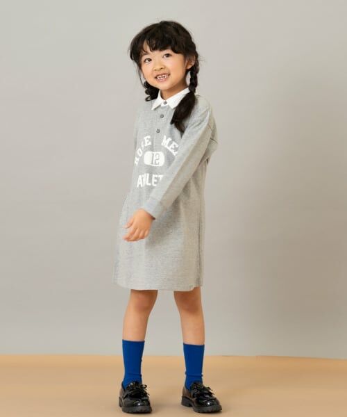 and D.petitmain / アンドディー. プティマイン ミニ丈・ひざ丈ワンピース | 【男女リンク】カレッジプリントラガーワンピ | 詳細3