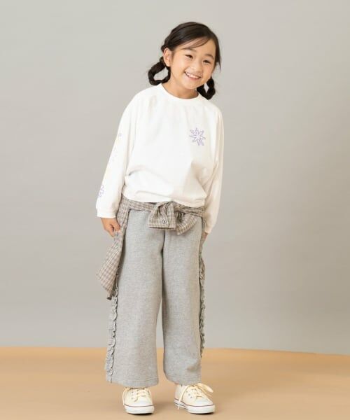 and D.petitmain / アンドディー. プティマイン その他パンツ | サイドフリル裏毛ワイドパンツ　 | 詳細4