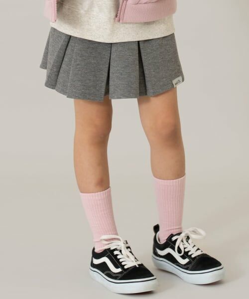 and D.petitmain / アンドディー. プティマイン ミニ・ひざ丈スカート | ボックスプリーツスカパン（グレー）