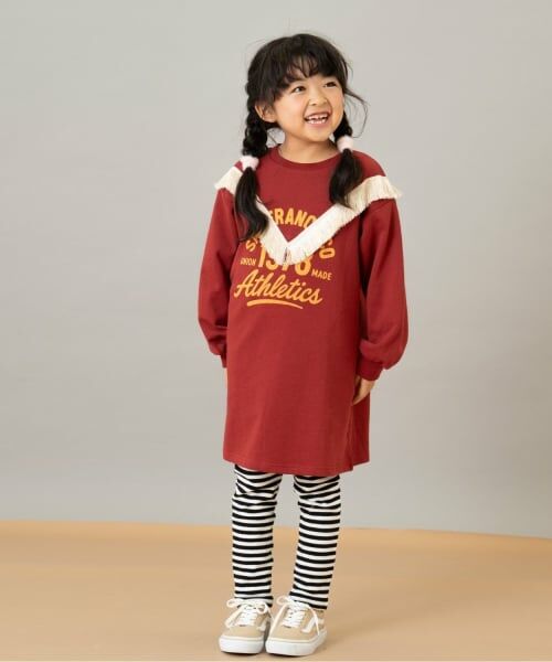 and D.petitmain / アンドディー. プティマイン ミニ丈・ひざ丈ワンピース | フリンジ付きプリントワンピース | 詳細1