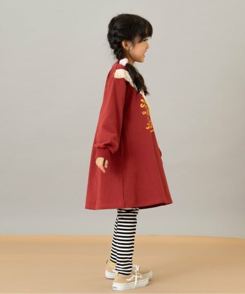 and D.petitmain / アンドディー. プティマイン ミニ丈・ひざ丈ワンピース | フリンジ付きプリントワンピース | 詳細2