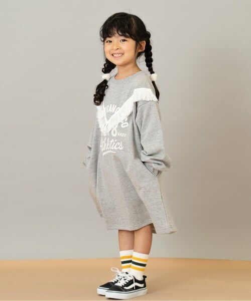 and D.petitmain / アンドディー. プティマイン ミニ丈・ひざ丈ワンピース | フリンジ付きプリントワンピース | 詳細5