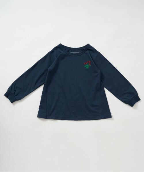 and D.petitmain / アンドディー. プティマイン Tシャツ | 【365D】ワンポイントししゅうAラインロンT | 詳細12