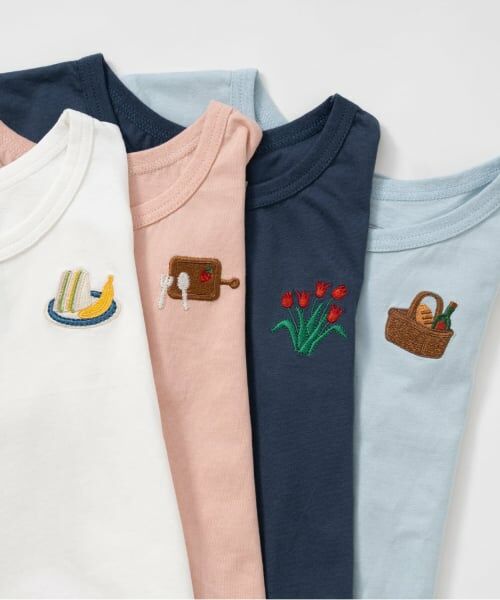 and D.petitmain / アンドディー. プティマイン Tシャツ | 【365D】ワンポイントししゅうAラインロンT | 詳細5