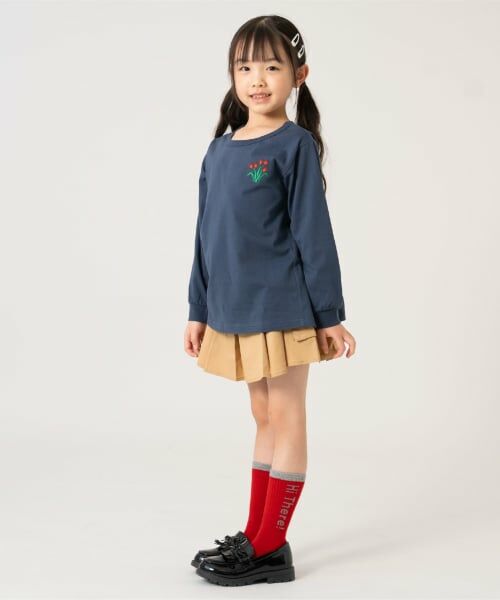 and D.petitmain / アンドディー. プティマイン Tシャツ | 【365D】ワンポイントししゅうAラインロンT | 詳細14