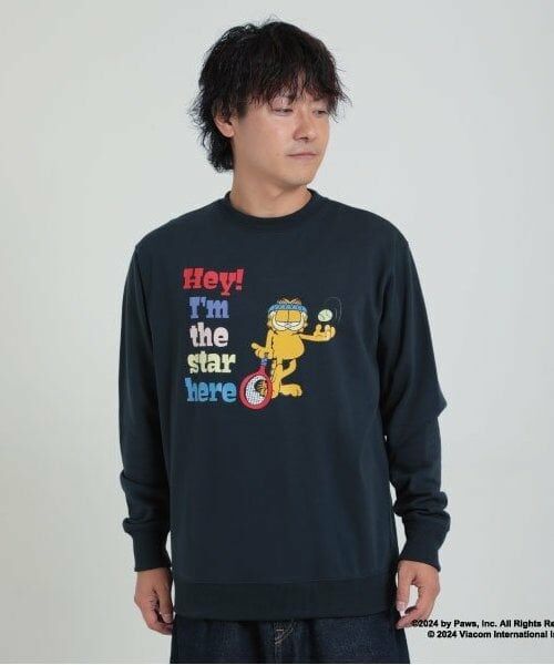 and D.petitmain / アンドディー. プティマイン スウェット | 【親子リンク】Dadガーフィールド裏毛プルオーバー（紺）