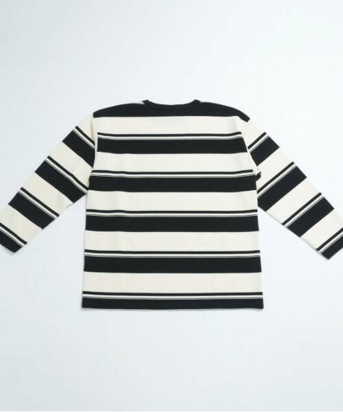 and D.petitmain / アンドディー. プティマイン Tシャツ | 【親子リンク】Dadマルチボーダー長袖ビッグTシャツ | 詳細3