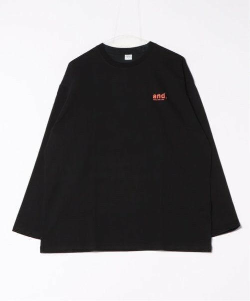 and D.petitmain / アンドディー. プティマイン Tシャツ | 【親子リンク】DadD.ロゴ長袖ビッグTシャツ（黒）