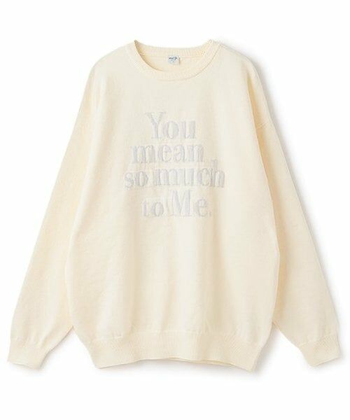 and D.petitmain / アンドディー. プティマイン ニット・セーター | 【親子リンク】洗濯機可 Dadロゴニット（オフ ホワイト）