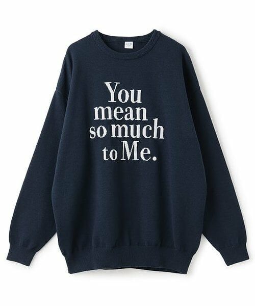 and D.petitmain / アンドディー. プティマイン ニット・セーター | 【親子リンク】洗濯機可 Dadロゴニット（紺）