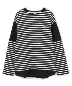 and D.petitmain / アンドディー. プティマイン Tシャツ | 【親子リンク】Dadボーダー肩切替ビッグロンT