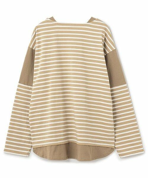 and D.petitmain / アンドディー. プティマイン Tシャツ | 【親子リンク】Dadボーダー肩切替ビッグロンT | 詳細1