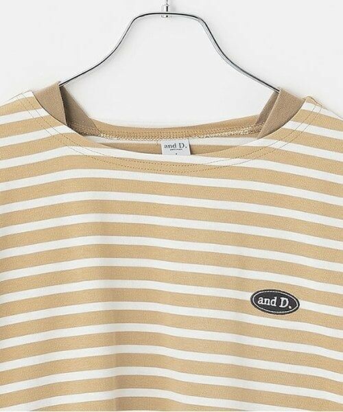 and D.petitmain / アンドディー. プティマイン Tシャツ | 【親子リンク】Dadボーダー肩切替ビッグロンT | 詳細2