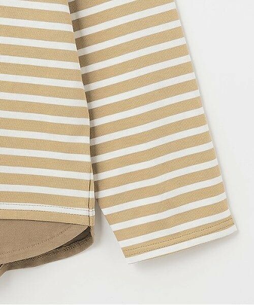 and D.petitmain / アンドディー. プティマイン Tシャツ | 【親子リンク】Dadボーダー肩切替ビッグロンT | 詳細4