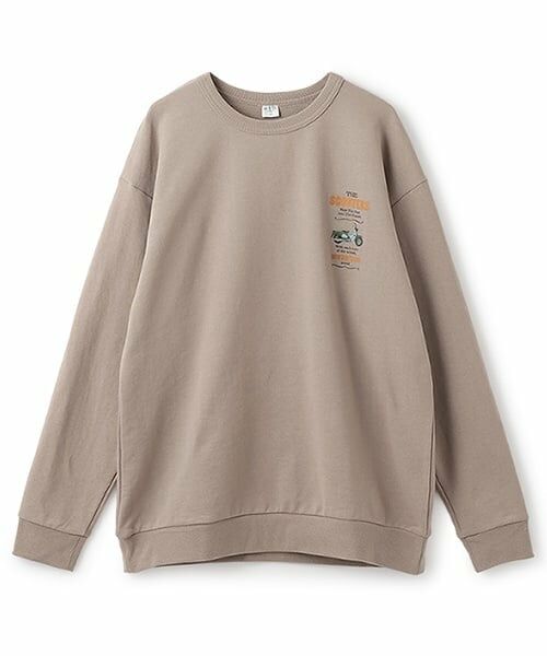 and D.petitmain / アンドディー. プティマイン スウェット | 【親子リンク】乗り物プリントワイドスウェット（モカ茶）