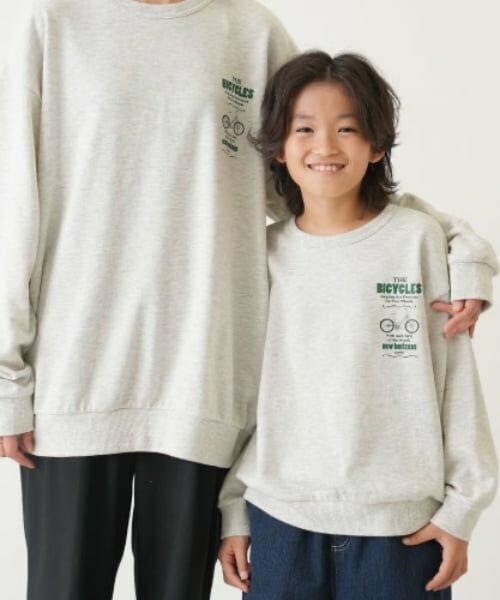 and D.petitmain / アンドディー. プティマイン スウェット | 【親子リンク】乗り物プリントワイドスウェット（シロ杢）