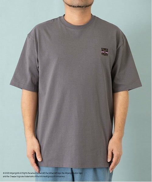 and D.petitmain / アンドディー. プティマイン Tシャツ | 【マインクラフト】【親子リンク】DadキャラクターTEE（チャコール）