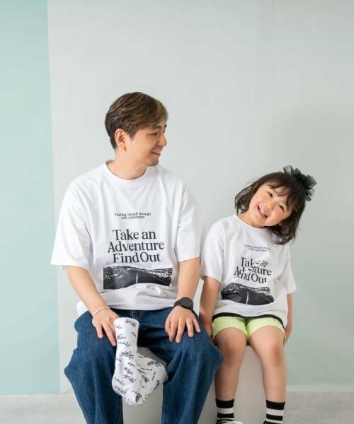 and D.petitmain / アンドディー. プティマイン Tシャツ | 【綿100%】【親子リンク】Dadロゴプリントワイド半T | 詳細3