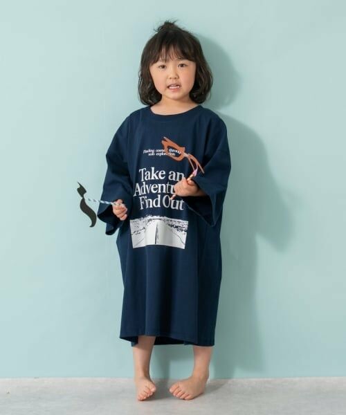 and D.petitmain / アンドディー. プティマイン Tシャツ | 【綿100%】【親子リンク】Dadロゴプリントワイド半T | 詳細9