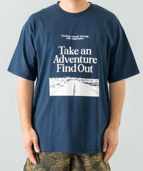 and D.petitmain / アンドディー. プティマイン Tシャツ | 【綿100%】【親子リンク】Dadロゴプリントワイド半T（紺）