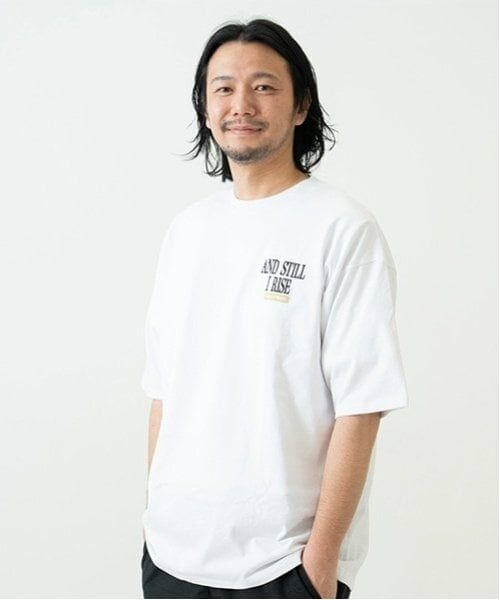 and D.petitmain / アンドディー. プティマイン Tシャツ | 【親子リンク】Dadロゴ刺しゅうビッグ半T（白）