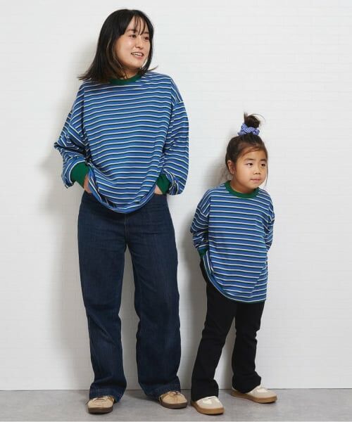 and D.petitmain / アンドディー. プティマイン Tシャツ | 【親子リンク】アソートボーダーワイドロンT | 詳細1