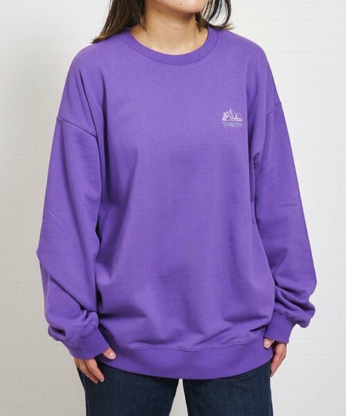 and D.petitmain / アンドディー. プティマイン スウェット | 【親子リンク】スウェットシティアイコン刺繍ワイドプルオーバ-（パープル）
