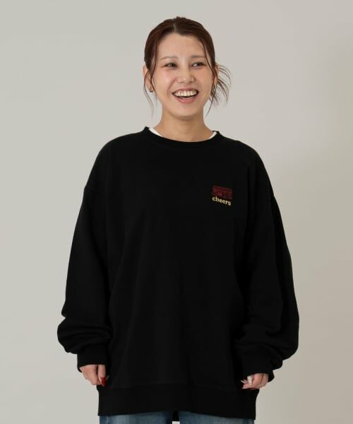 and D.petitmain / アンドディー. プティマイン スウェット | 【親子リンク】スウェットシティアイコン刺繍ワイドプルオーバ-（黒）