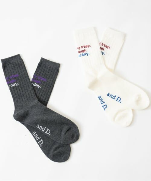 and D.petitmain / アンドディー. プティマイン ソックス | 【親子リンク】ロゴソックスセット/靴下/親子リンク（白）