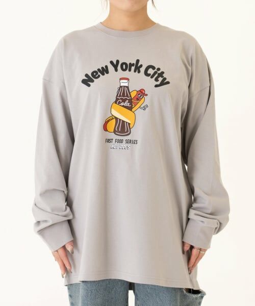 and D.petitmain / アンドディー. プティマイン Tシャツ | 【親子リンク】【DAD】OFUZAKEストリートロンT（ライト グレー）