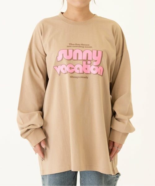 and D.petitmain / アンドディー. プティマイン Tシャツ | 【親子リンク】【DAD】蛍光カラーロゴロンT（シナモン）