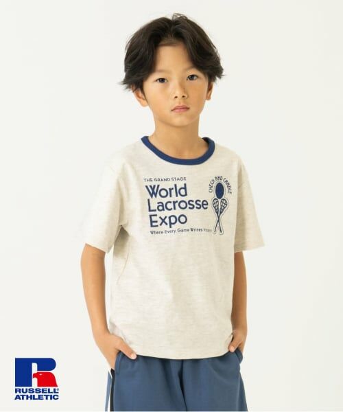 and D.petitmain / アンドディー. プティマイン Tシャツ | 【ラッセルアスレチック】リンガー半袖T(オートミール)