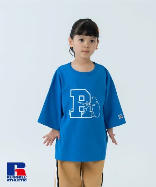 and D.petitmain / アンドディー. プティマイン Tシャツ | 【ラッセルアスレチック】ワイド半袖T（ブルー）