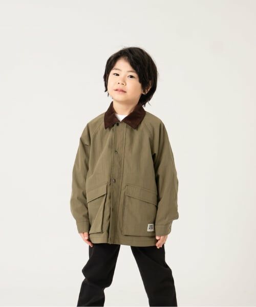 and D.petitmain / アンドディー. プティマイン ブルゾン | 衿コーデュロイジップアップジャケット（カーキ）