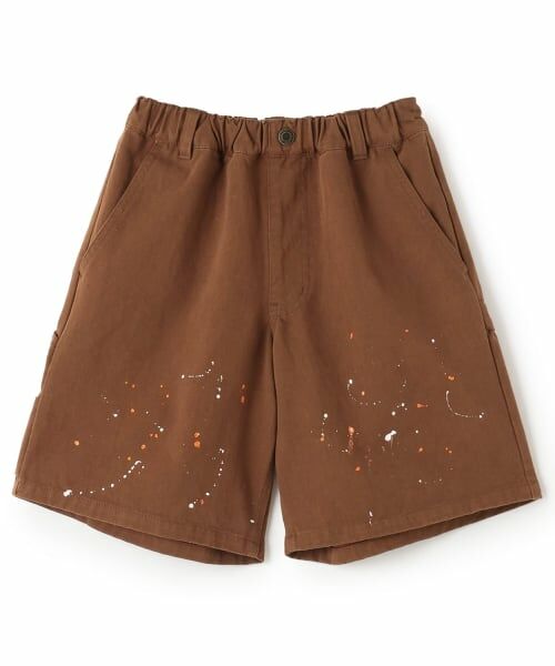 and D.petitmain / アンドディー. プティマイン ショート・ハーフ・半端丈パンツ | ペインターショートパンツ（茶）