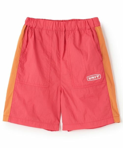 and D.petitmain / アンドディー. プティマイン ショート・ハーフ・半端丈パンツ | ナイロンベーカーハーフパンツ（赤）